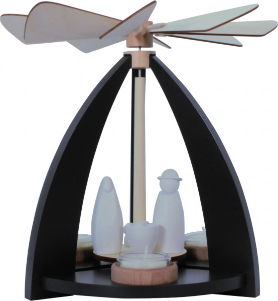 Rauta Edition FG - Pyramide modernes Design anthrazitgrau mit Krippefiguren weiß