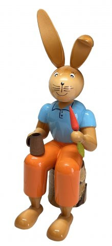 Gahlenz - Osterhase m. Möhre sitzend, 22 cm