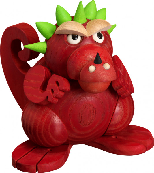 Seiffener Volkskunst eG - Kugelräucherfigur Räucherdrache Junior Halbstark 11 cm