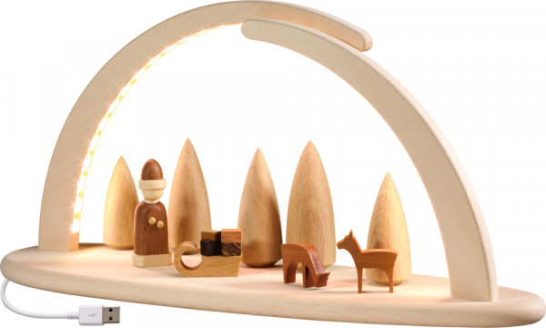 Seiffener Volkskunst eG - Lichterbogen groß natur LED beleuchtet Weihnachten 21 cm