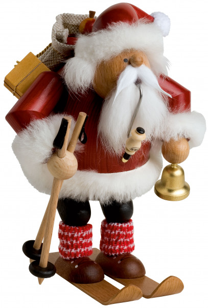 KWO - Räuchermann Weihnachtsmann auf Skier