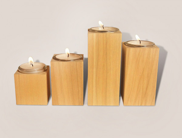 Rauta Edition FG - Teelichtleuchter 4er Set milltelbraunes Holz