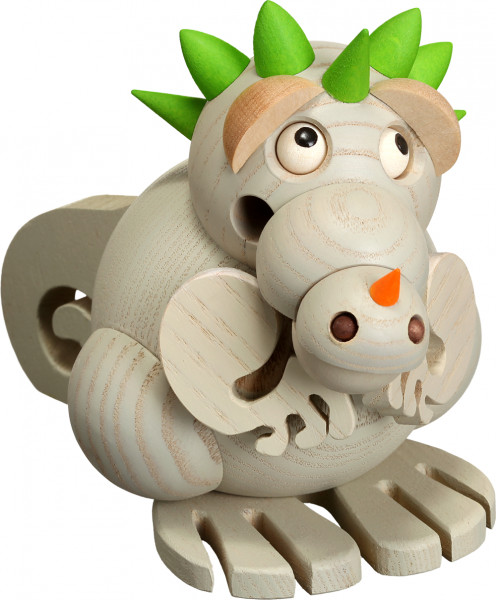 Seiffener Volkskunst eG - Kugelräucherfigur Räucherdrache Junior Kleinlaut 10 cm