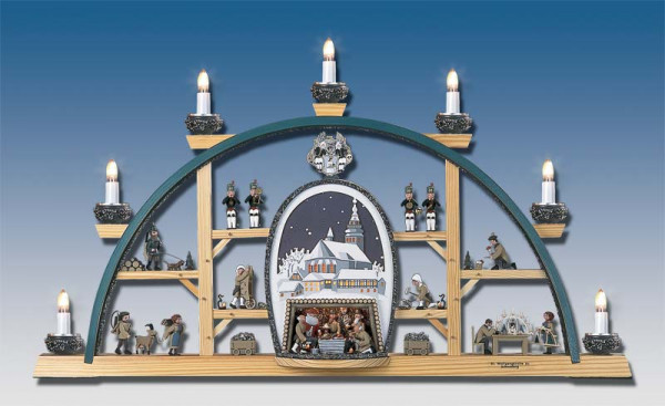 Klaus Kolbe - Schwibbogen Schneeberg -St. Wolfgang- weißes Bild
