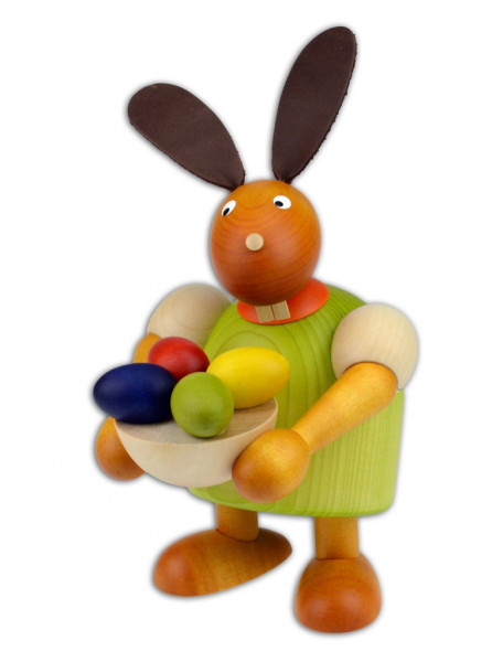 Drechslerei Martin - Hase mit Osternest grün, groß