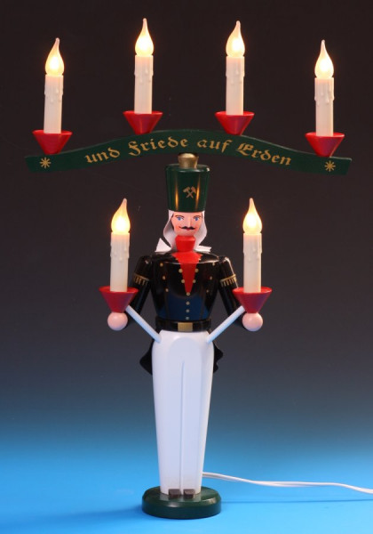 Schalling - Lichterbergmann mit Joch, 46 cm farbig, el. beleuchtet