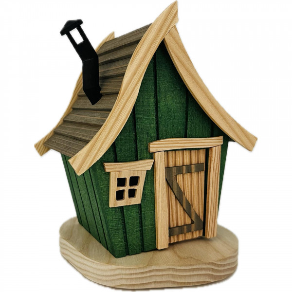 Richard Glässer - Räucherhäuschen Abenteuerhaus grün, 20 cm